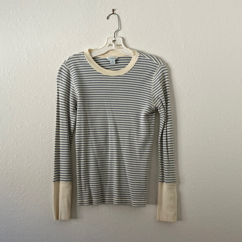Blue and White Long Sleeved Sundance Top